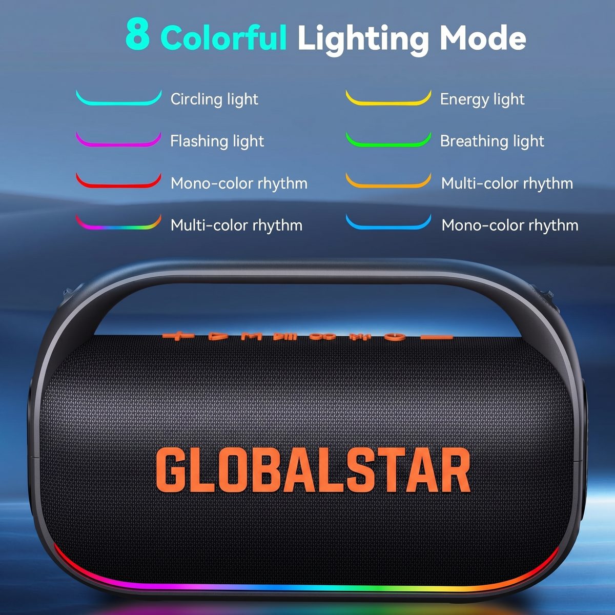 GlobalStar 8 colorful RGB lighting modes
