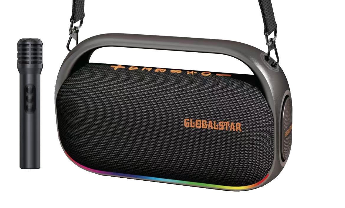 GlobalStar speaker product — wireless mic and shoulder strap