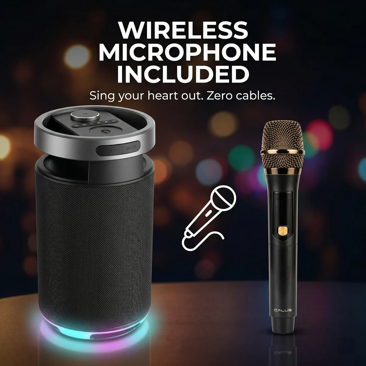 Calus Partybox Encore wireless microphone included