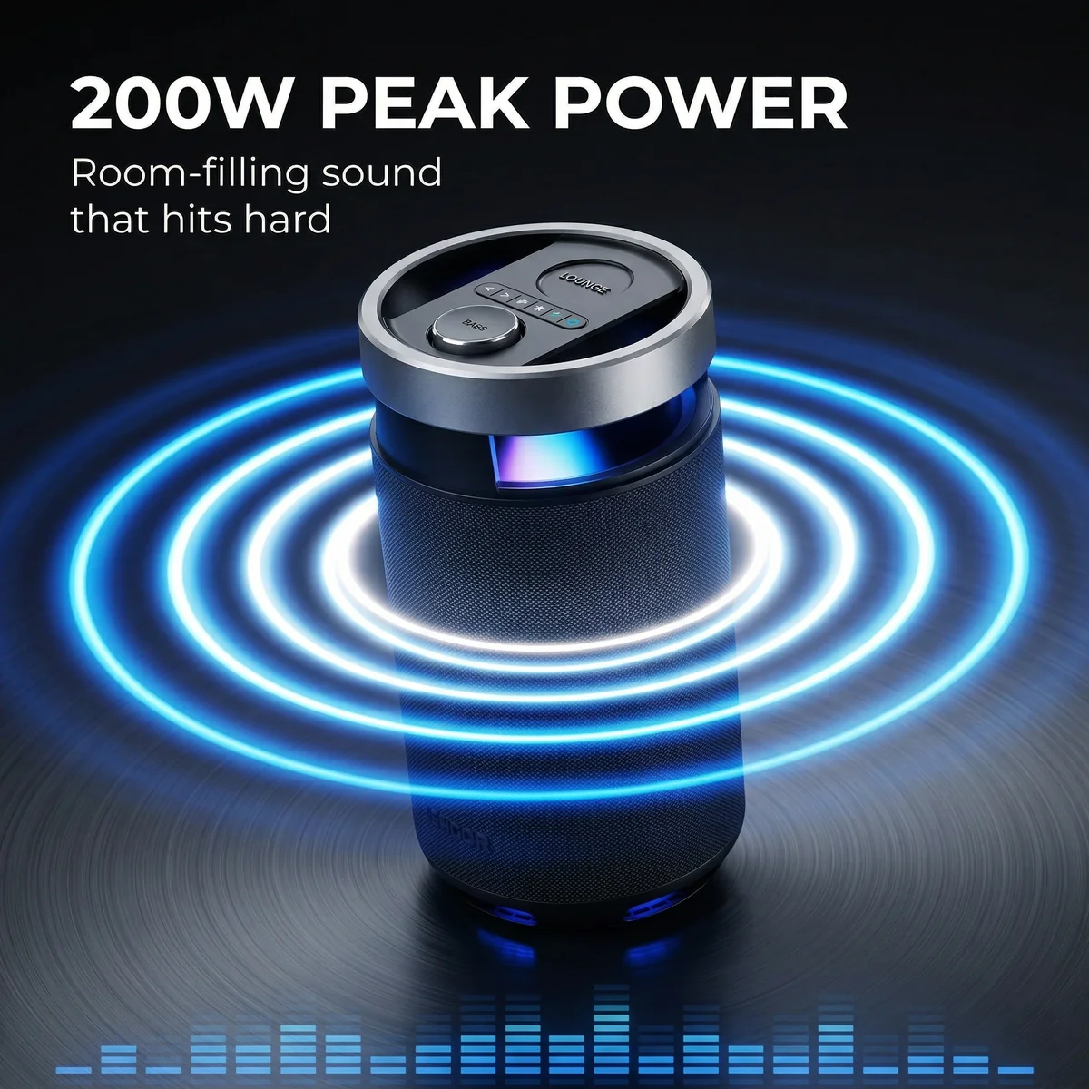 Calus Partybox Encore 200W Peak Power sound waves